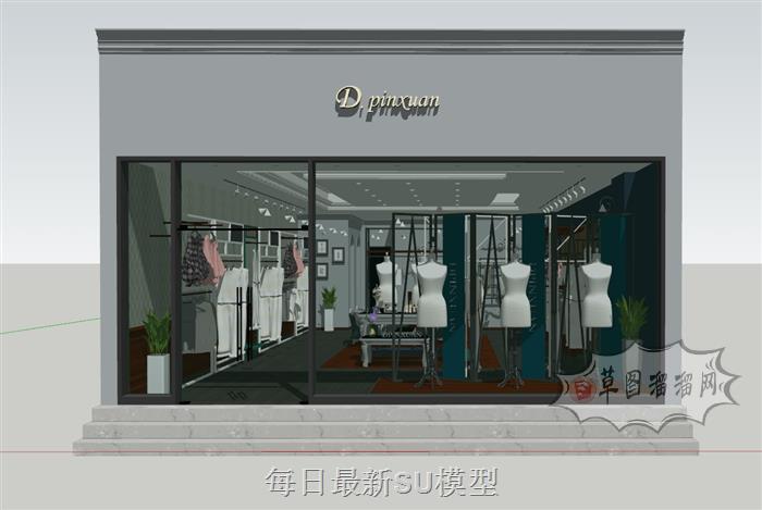 女装店服装店门面SU模型