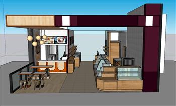 饮品店奶茶店蛋糕店SU模型