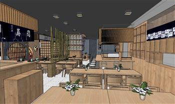 日式料理店寿司店SU模型