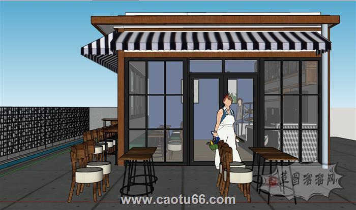 奶茶店蛋糕店SU模型