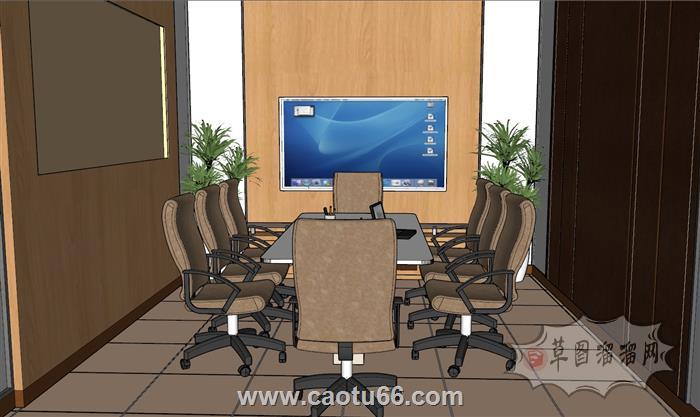 会议室会议桌SU模型