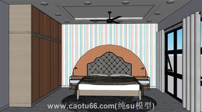 卧室房间衣柜SU模型