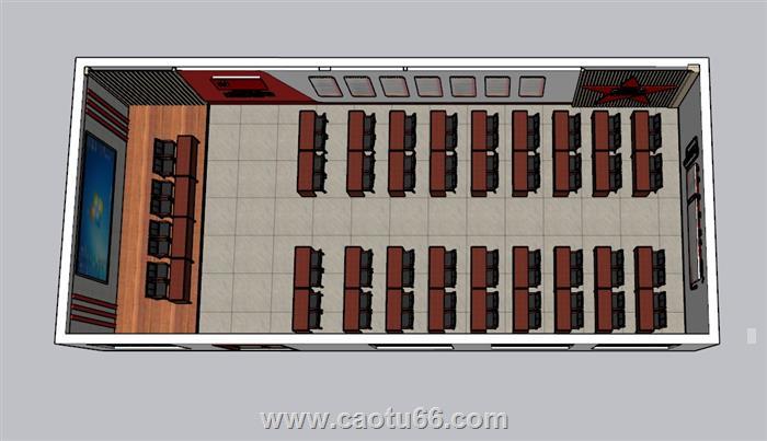 党建会议室会议厅SU模型