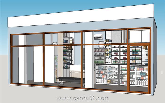 药店商店展柜SU模型