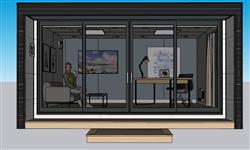 办公室工作室沙发SU模型