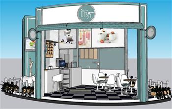奶茶店饮品店SU模型