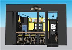 奶茶店餐饮店咖啡馆SU模型