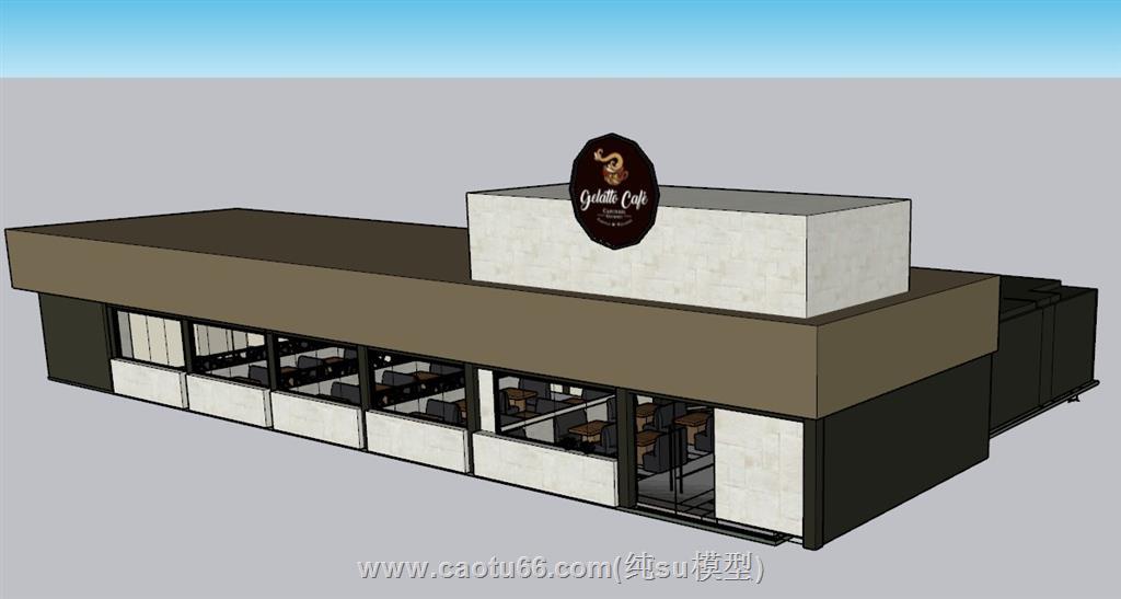 咖啡厅咖啡馆餐饮店SU模型