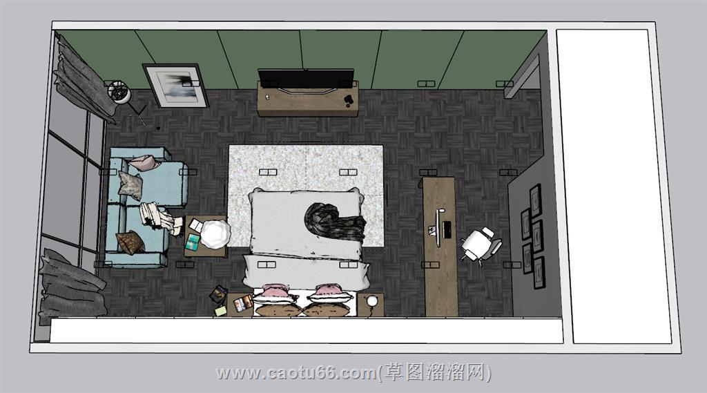 单身公寓室内空间SU模型