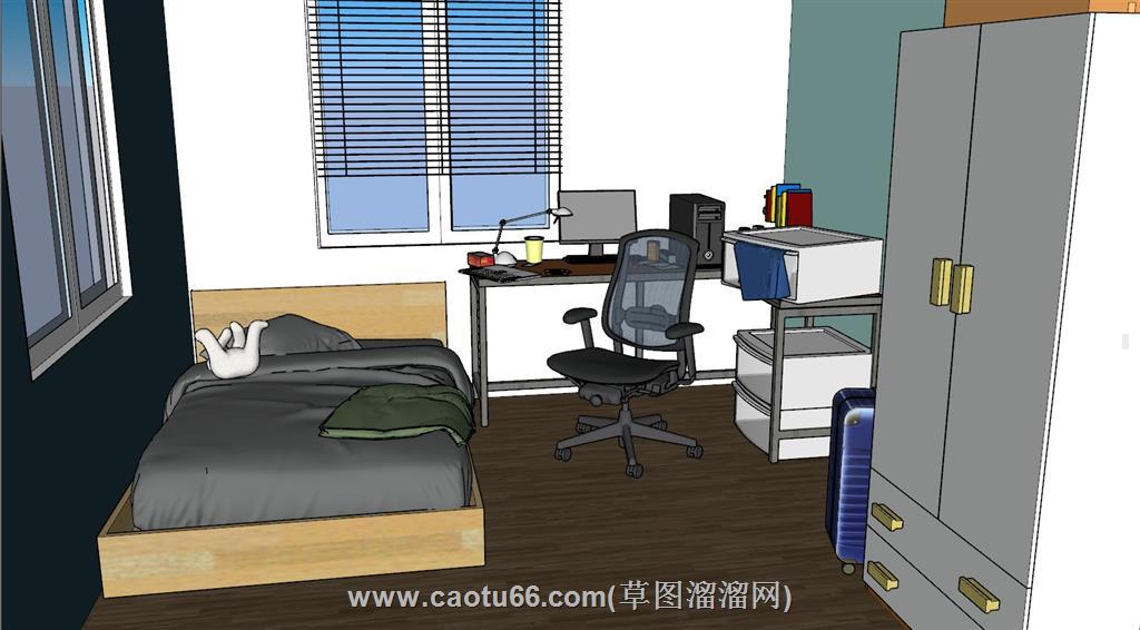 儿童房卧室房间SU模型