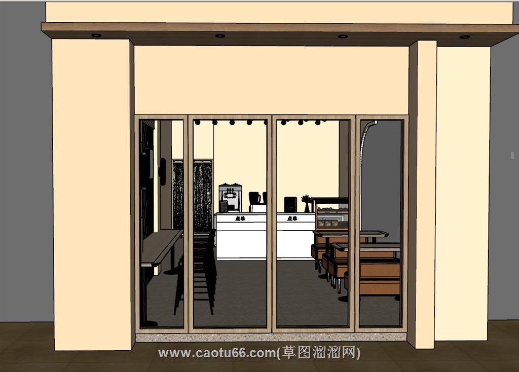 餐饮店奶茶店蛋糕店SU模型