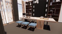 新中式茶室SU模型