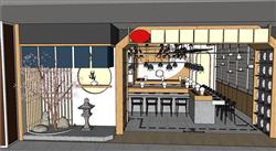 火锅店餐饮店SU模型