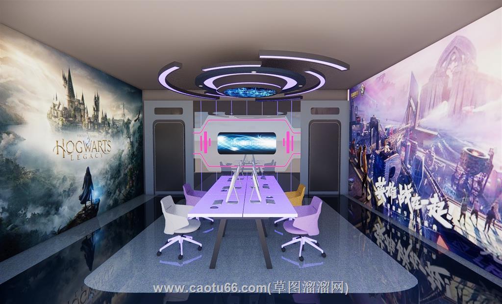 网吧电竞室网咖SU模型