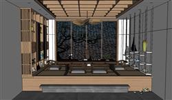 日式茶室榻榻米SU模型