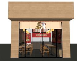 拉面馆粉店餐饮店SU模型
