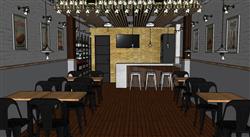 酒吧咖啡店SU模型