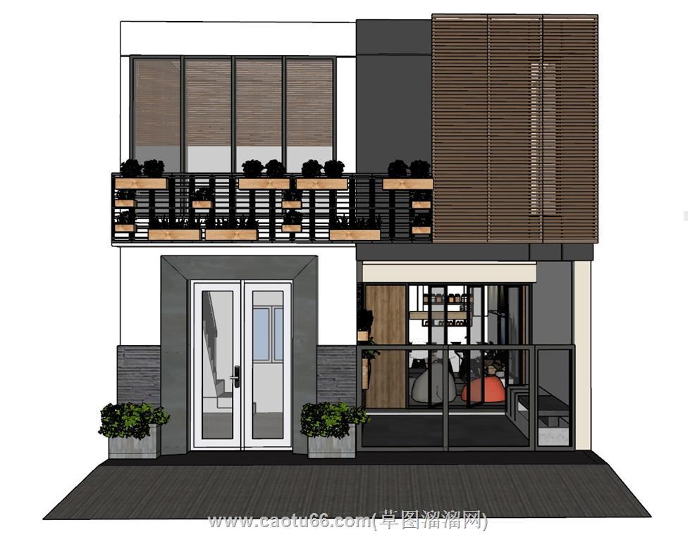 两层住宅改造SU模型