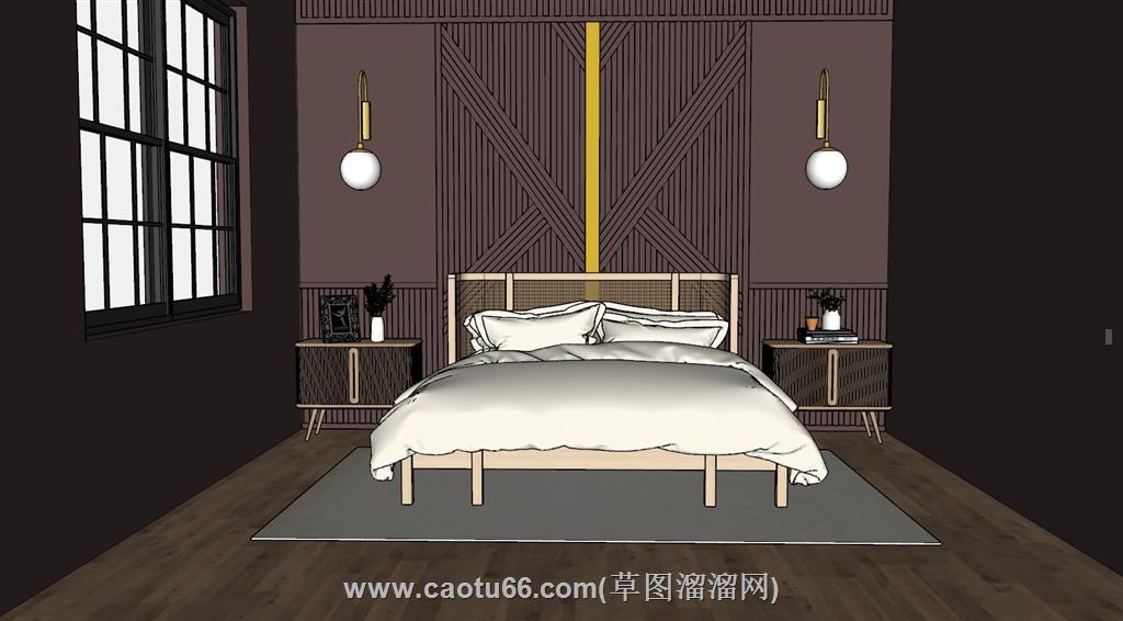 卧室床铺SU模型