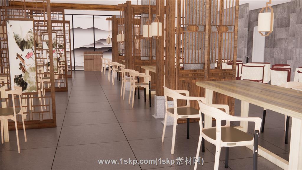 餐饮店火锅店SU模型