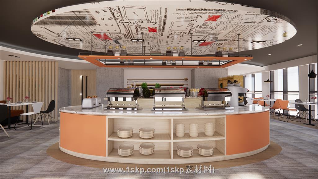 工装餐饮店火锅店SU模型