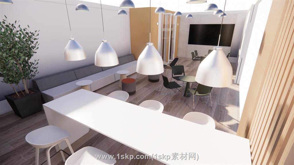 办公区域办公室SU模型