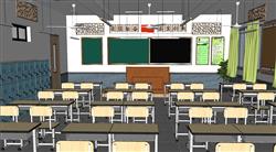 学校教室课堂SU模型