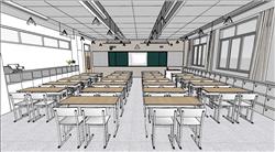 学校课堂教室SU模型