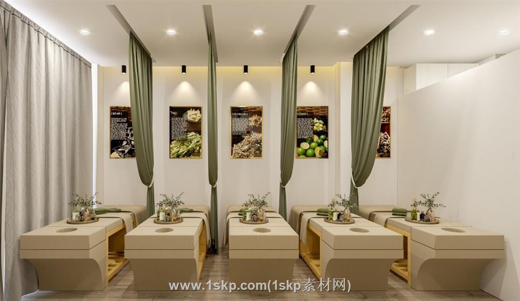 SPA会所按摩床SU模型