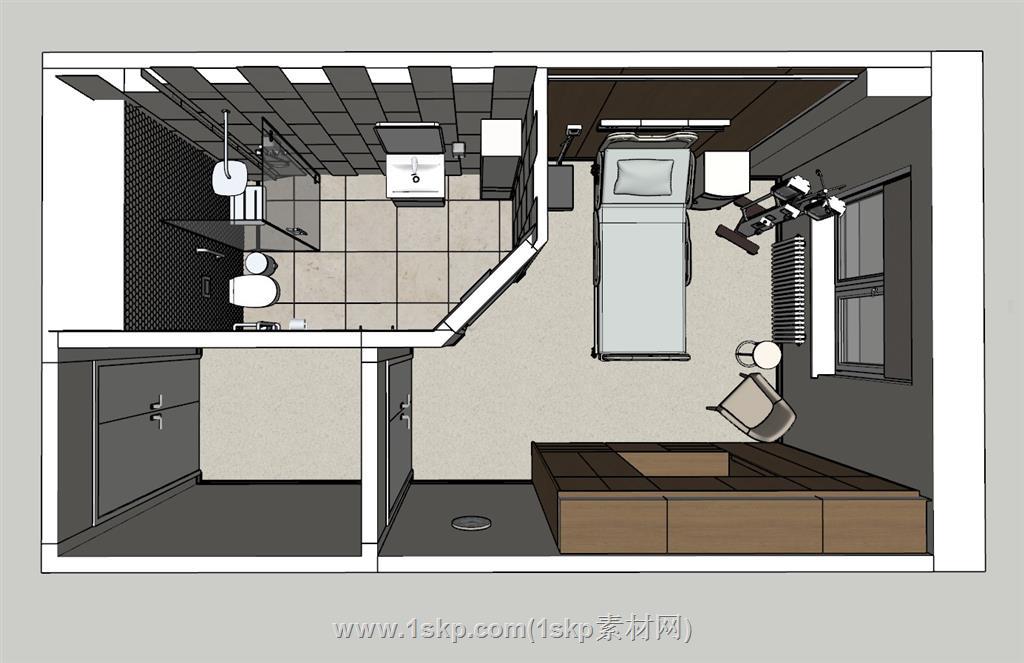 医院病房病床SU模型