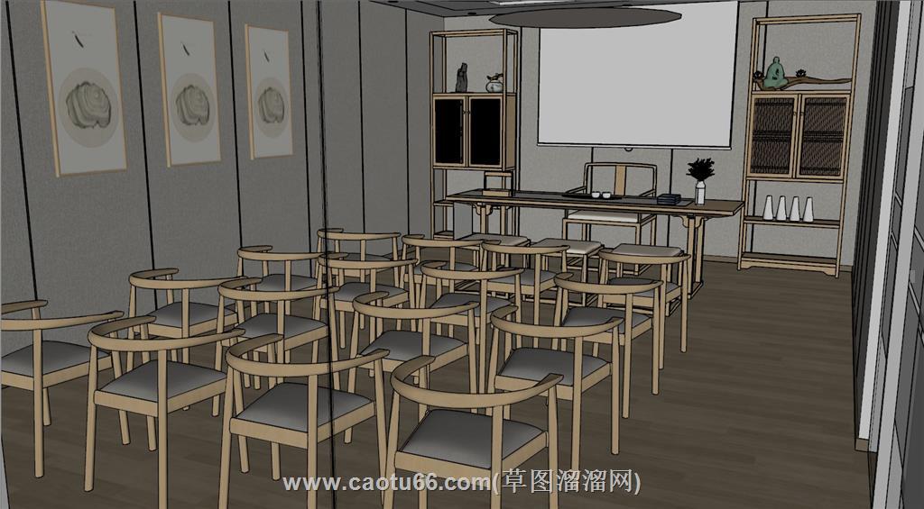 培训班教室机构SU模型