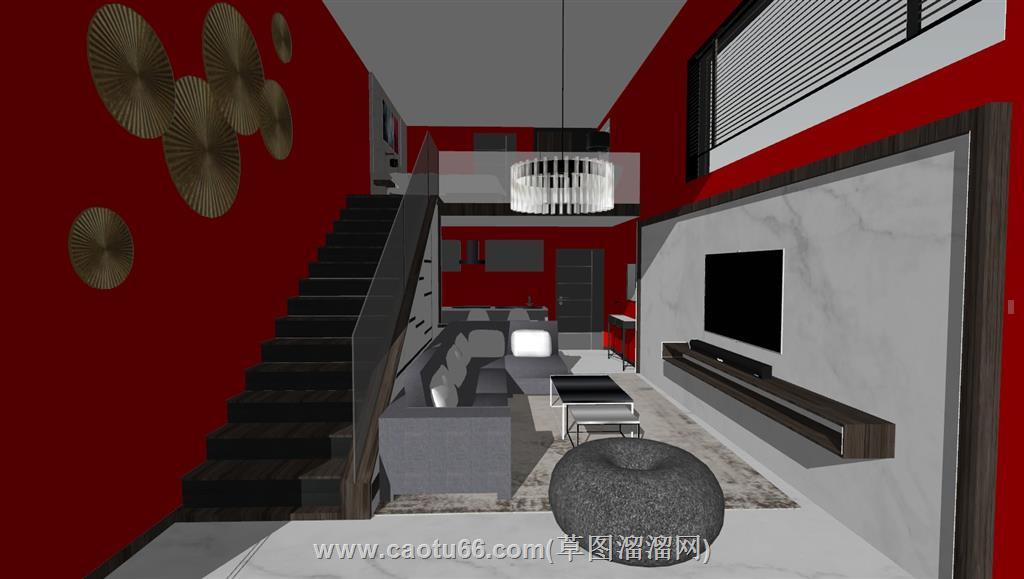 LOFT复式公寓SU模型