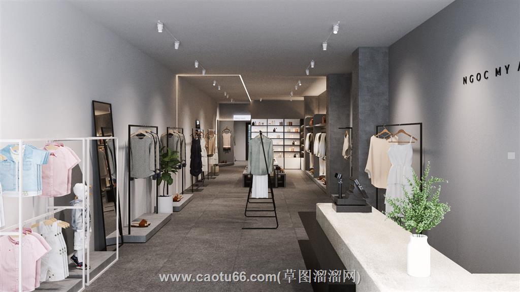 工装服装店SU模型