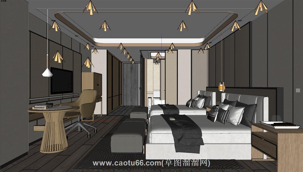 宾馆酒店客房SU模型