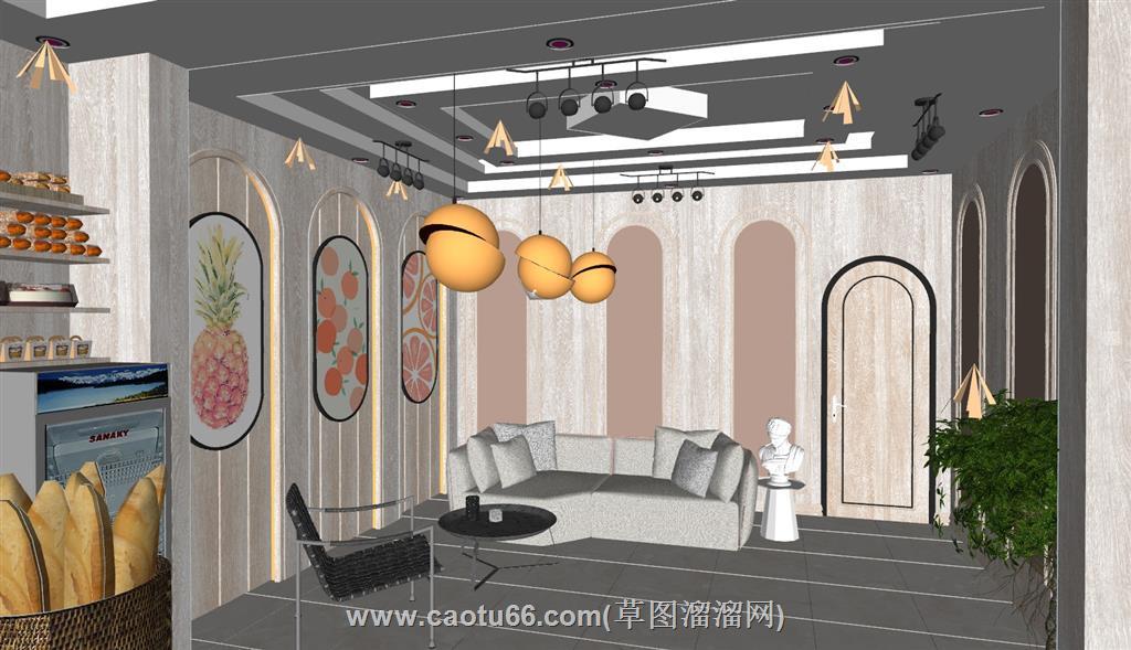 蛋糕店奶茶店SU模型
