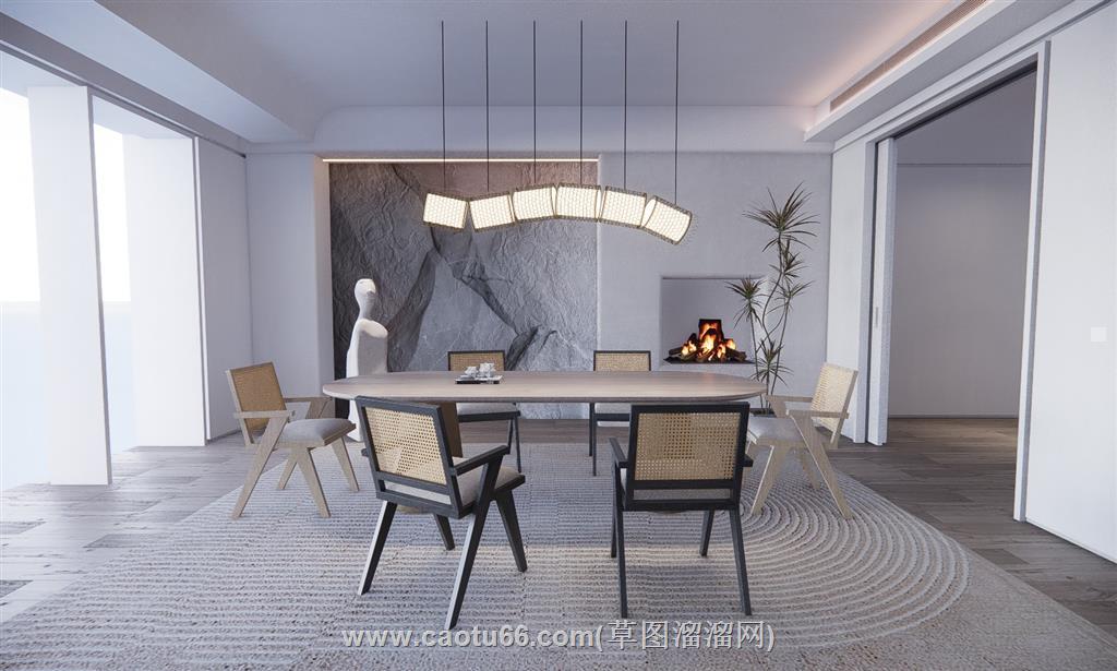 餐厅餐桌椅SU模型