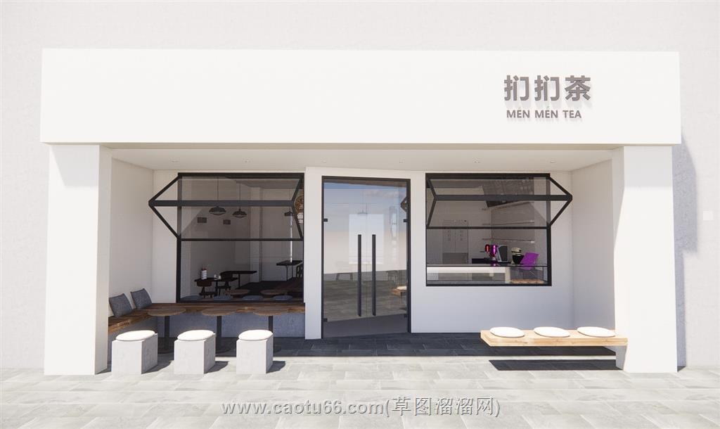 奶茶店SU模型