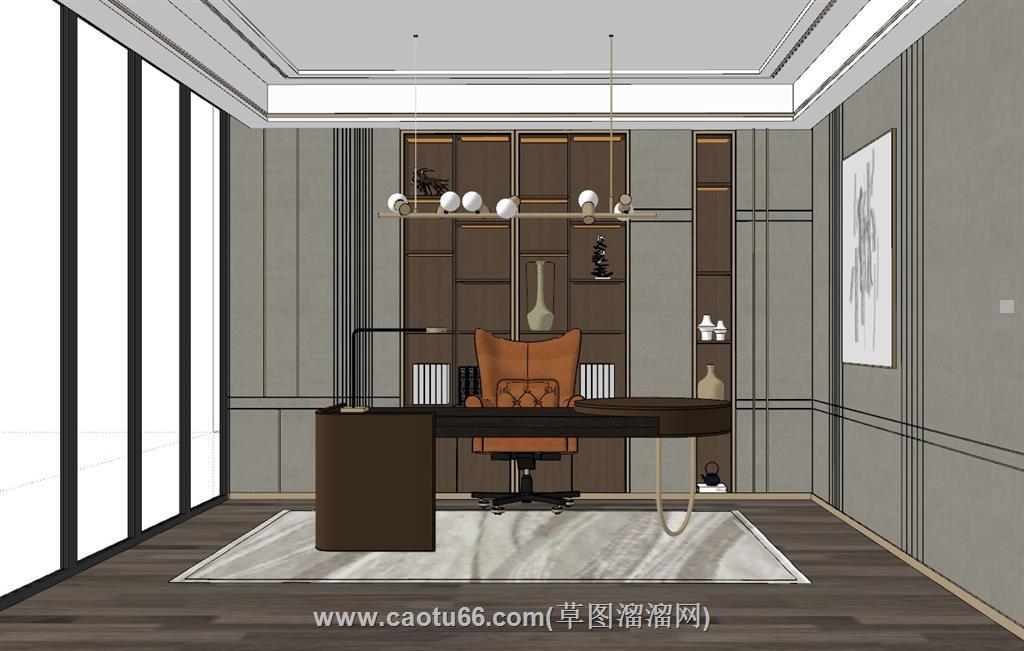 办公室办公桌SU模型