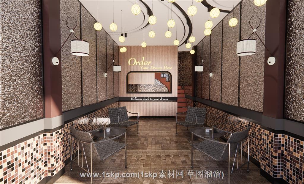 咖啡店奶茶店SU模型