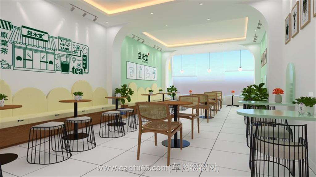 奶茶店饮品店SU模型