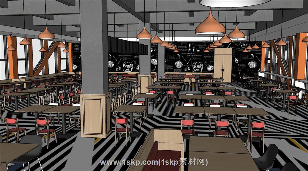 职工食堂办公区SU模型