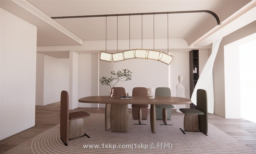 侘寂餐厅SU模型
