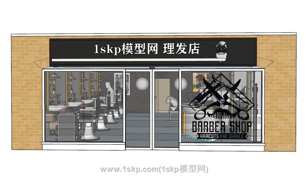 发廊理发店美发店SU模型