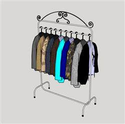 衣架衣服SU模型