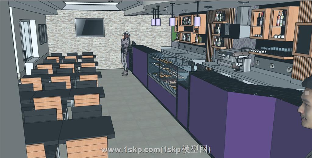 蛋糕店餐饮店SU模型