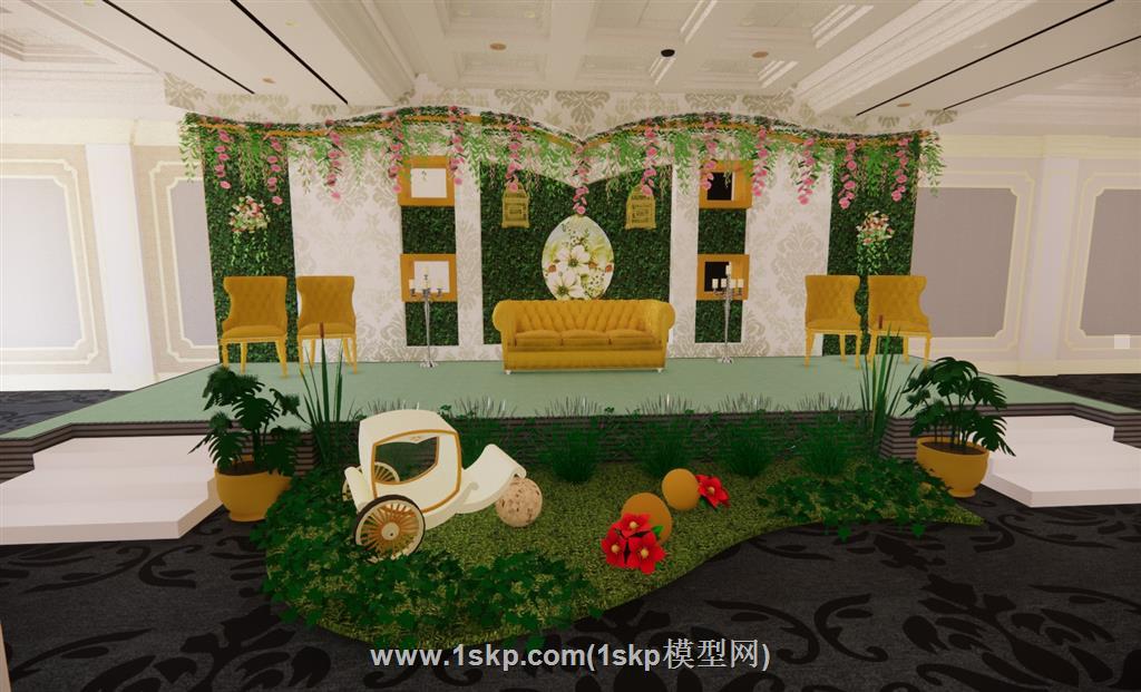 美式婚礼会场SU模型