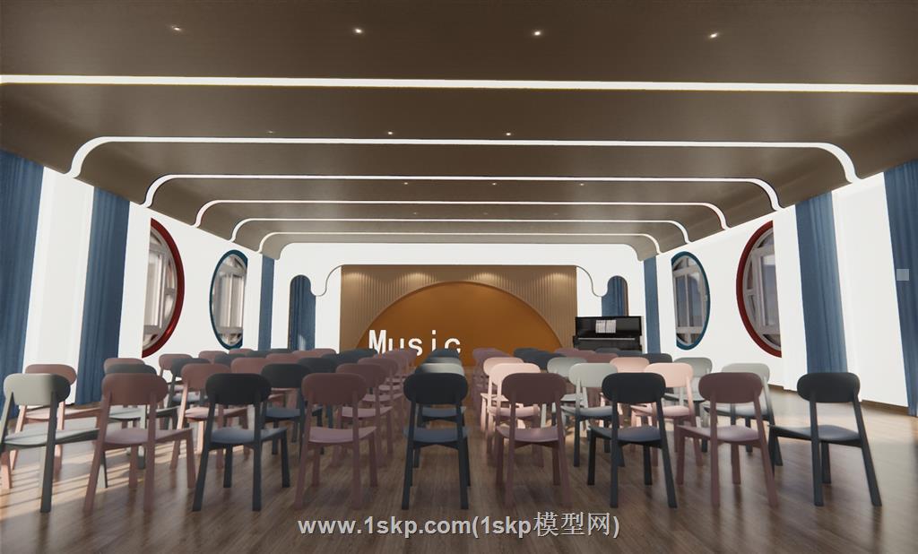 学校音乐教室SU模型