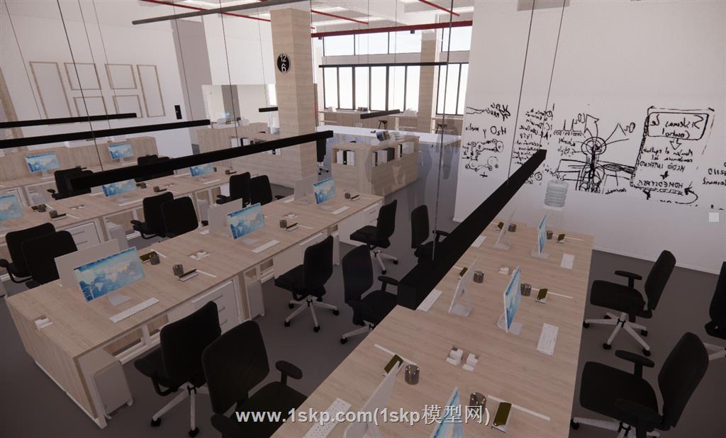 公司办公室茶水间SU模型