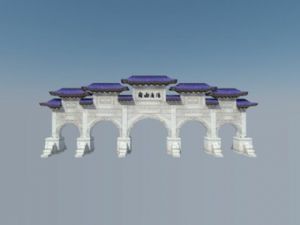 广场牌坊SU模型