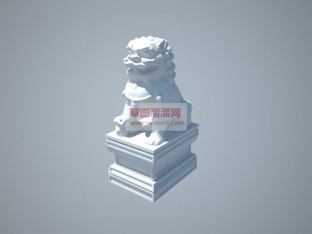 石狮石头狮子SU模型